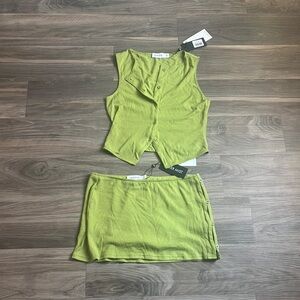 tiger mist green set skort and top